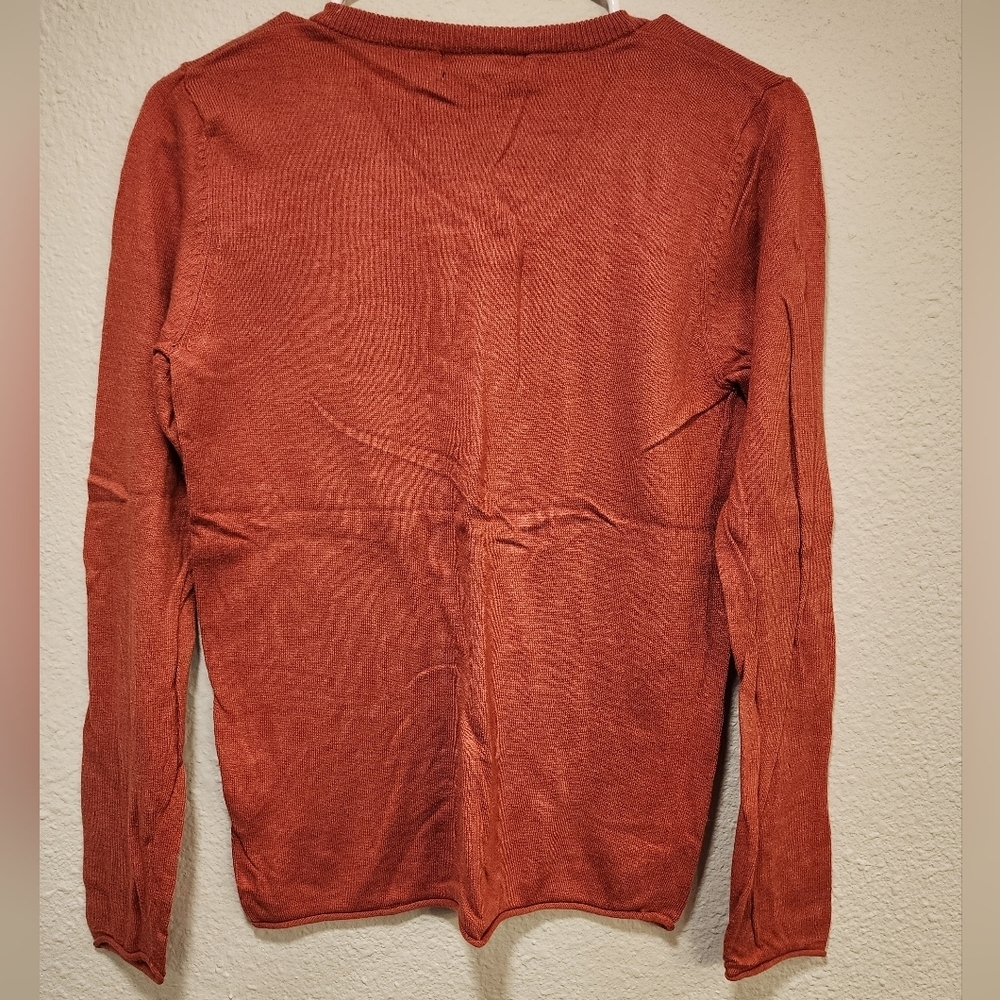 Mossimo Women's V-Neck Rust Sweater Size Large - Picture 2 of 7